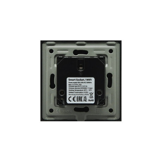 Priza inteligenta simpla, standard german, 2P+T, rama din sticla, 16A, WiFi, negru, Aledio A1PWFN