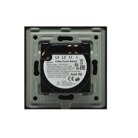 Intrerupator cap-scara simplu, cu touch, rama din sticla, negru, Aledio A1G2WN