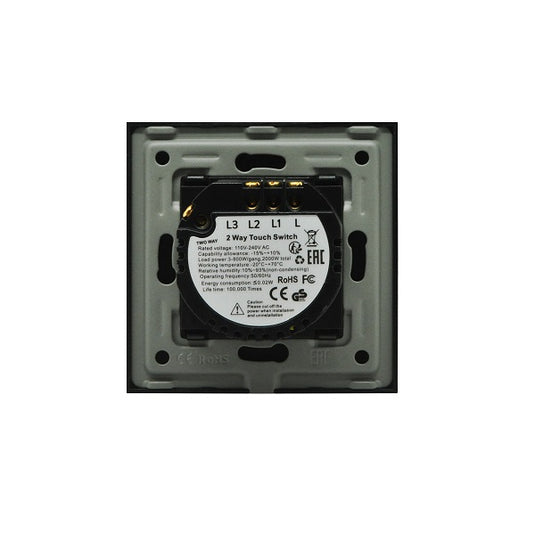 Intrerupator cap-scara dublu, cu touch, rama din sticla, negru, Aledio A2G2WN