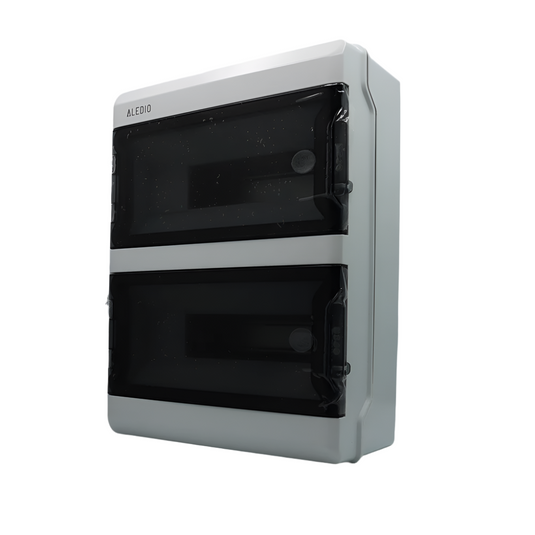 Cofret etans, aparent, 26 module, 2 randuri, IP65, protectie UV, Aledio A26M2R