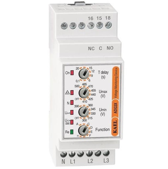 Releu de monitorizare tensiune, trifazic, 400V, 5A, Kael 32-911/33