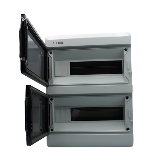 Cofret etans, aparent, 26 module, 2 randuri, IP65, protectie UV, Aledio A26M2R