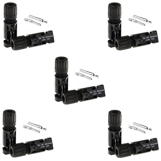 Set 5 conectori pentru cablu solar, MC4, 4÷6mm², 1500V DC, Aledio