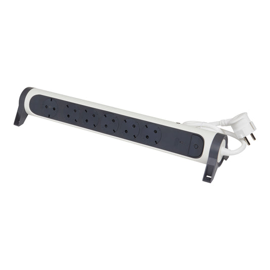 Prelungitor electric rotativ, 1.5m, 6 prize cu protectie, cu intrerupator, MCB si indicator de suprasarcina, Alb/Gri inchis, MOES RevOlution 694526