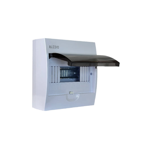 Tablou policarbonat, aparent, 8 module, 1 rand, IP50, Aledio A08M1PT