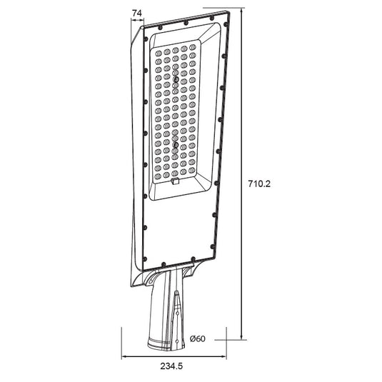 Corp de iluminat stradal LED, cu panou solar separat, 200W, 43Ah, 6000K, IP65, Aledio A0357B200