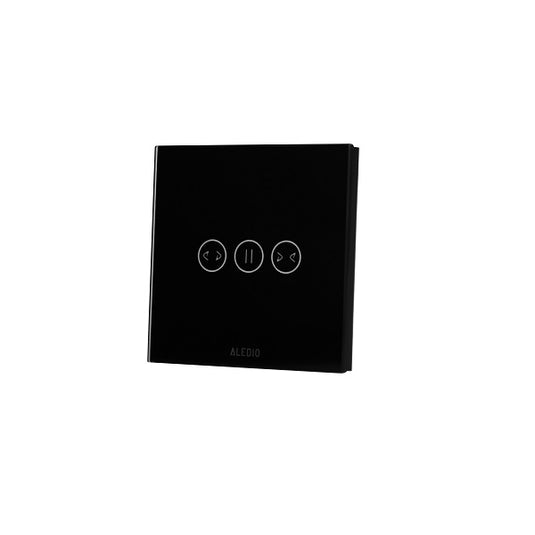 Intrerupator inteligent pentru jaluzele, cu touch, rama din sticla, WiFi, negru, Aledio A1DWFN