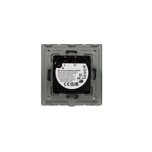 Intrerupator inteligent dimabil, cu touch, rama din sticla, WiFi, alb, Aledio A1VWFA