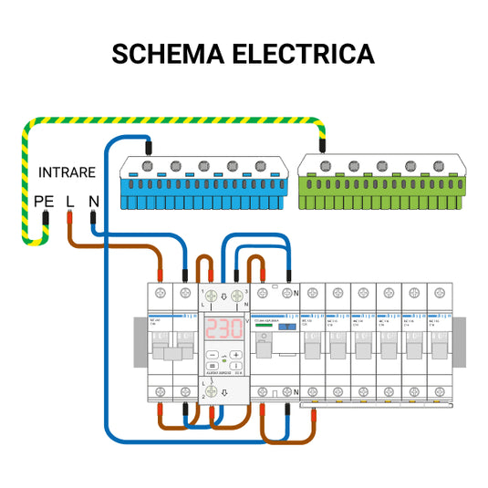 Releu monitorizare tensiune, monofazat, 32A, Aledio A0R232