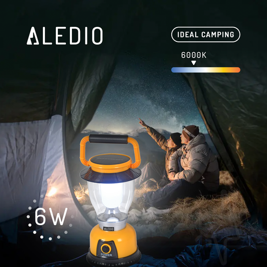 Felinar LED, solar, reincarcabil, 6W, 800mAh, galben, Aledio