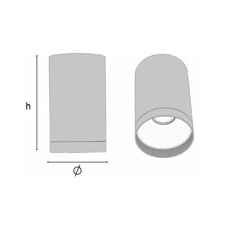 Spot aparent rotund, Ø80mm, GU10, IP20, alb, Borsan BL-GU-1007