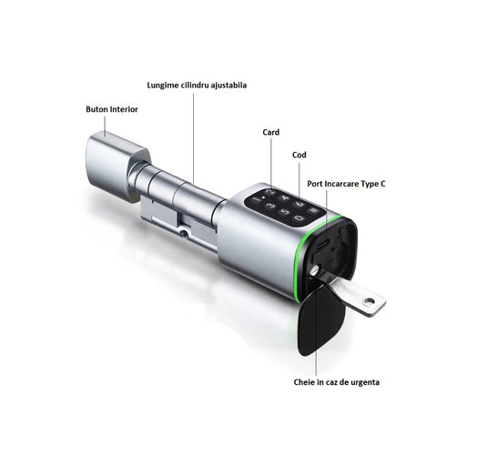 Cilindru inteligent cu cod 35x35mm TTLock