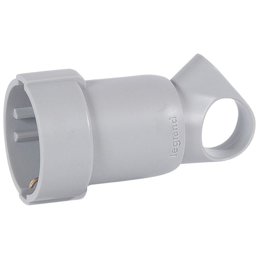 Priza mobila cu inel, cu contact de protectie, 16A, gri, Legrand 050325