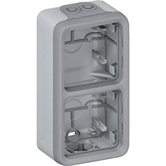 Doza modulara, 2 aparate, montaj aparent, vertical, IP55, gri, Plexo 069661