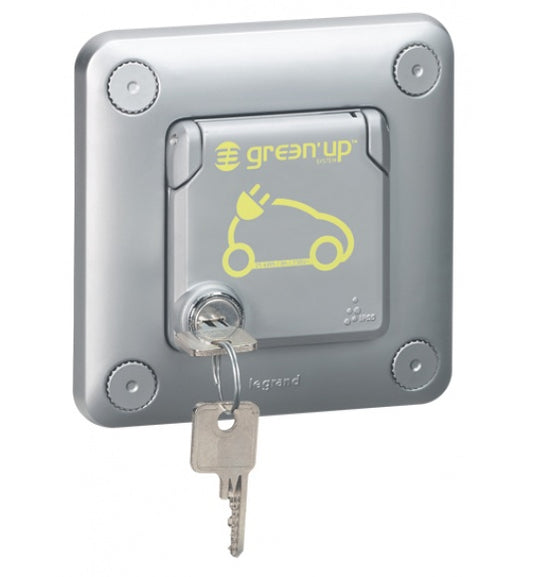 Priza metalica Green'Up, cu cheie, montaj ingropat, 16A, 230V, 3.7kW, IP66, IK10, Legrand 077857