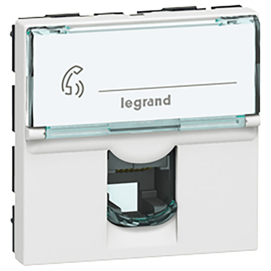 Priza de telefon, 2 module, RJ45, ISDN, 8 contacte, alb, Mosaic 078734