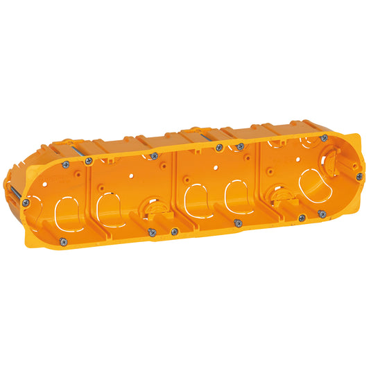 Doza de aparat, gips-carton, 8 module, 284x72.8x40mm, galben, Batibox 080044