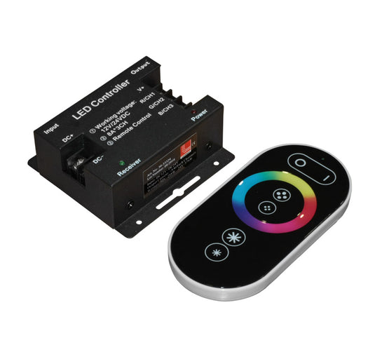 Dimmer si controler cu telecomanda "Touch" pentru banda LED RGB, 12/24V, 24A, Lumen 30-33324