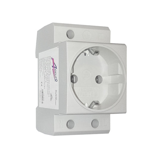 Priza cu montaj pe sina DIN, 2P+N, 16A, Adeleq 32-020