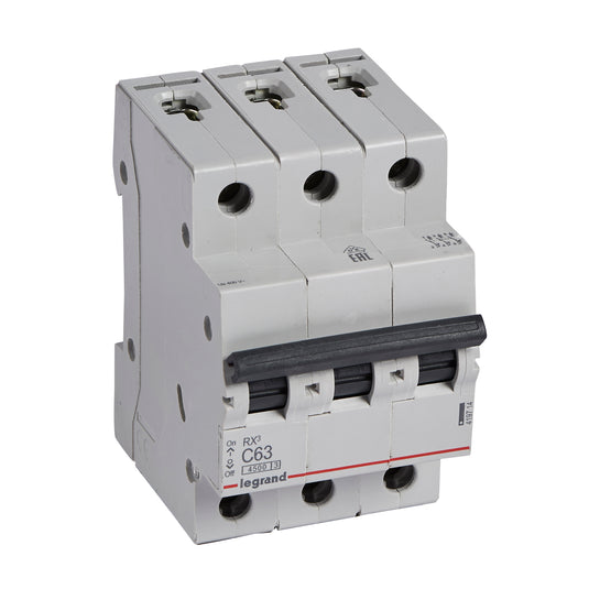 Intrerupator automat RX³, tripolar, 63A, curba C, 4.5kA, 3 module, Legrand 419714