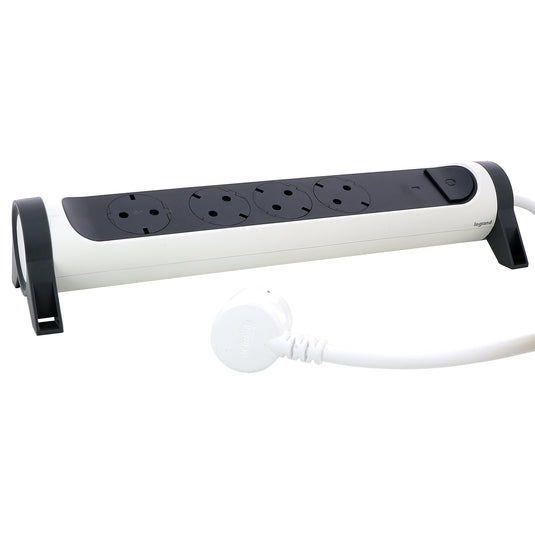 Prelungitor rotativ, 1.5m, 4 prize cu protectie, cu intrerupator, MCB si indicator de suprasarcina, Alb/Gri inchis, MOES RevOlution 694525