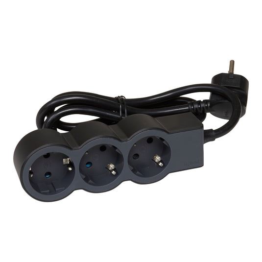 Prelungitor electric, 1.5m, 3 prize cu protectie, Negru/Gri inchis, MOES RevOlution 694550