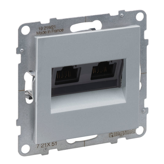 Priza de date dubla, RJ45, Cat.5e, UTP, aluminiu, Suno 721351