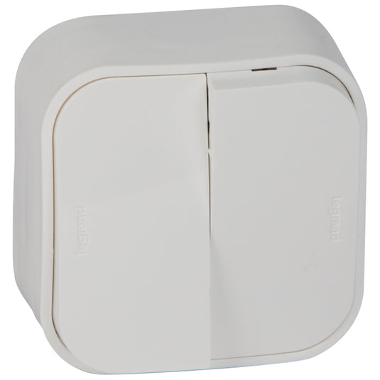 Intrerupator dublu, montaj aparent, 10A, IP20, alb, Forix 782402