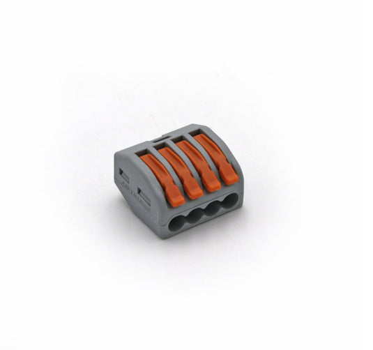 Clema rapida de conexiune, 4 poli, 32A, 0.08-4.0mm², oval, gri, Adeleq 8-4854