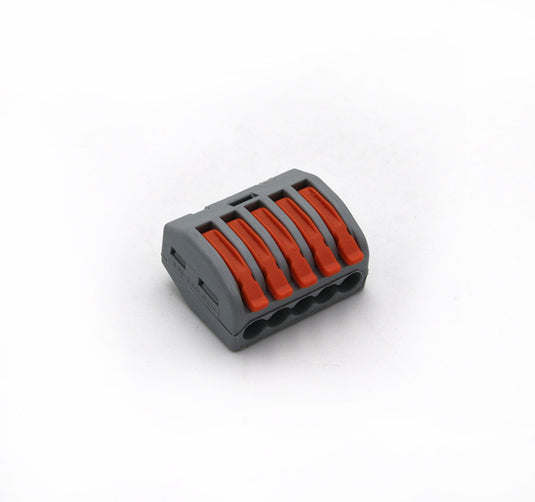 Clema rapida de conexiune, 5 poli, 32A, 0.08-4.0mm², oval, gri, Adeleq 8-4855