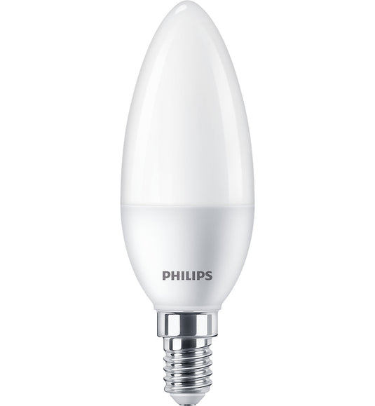Set 2 Becuri LED lumanare, B38, E14, 7W, 806Lm, lumina calda 2700K, Philips 8719514310179