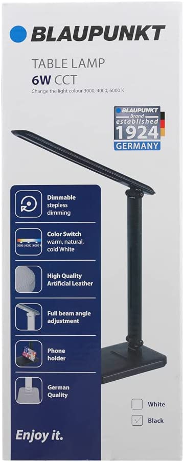 Lampa birou LED, dimabila, 6W, 350Lm, Negru, Blaupunkt BLBB6CCT