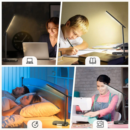 Lampa birou LED, dimabila, 6W, 350Lm, Negru, Blaupunkt BLBB6CCT