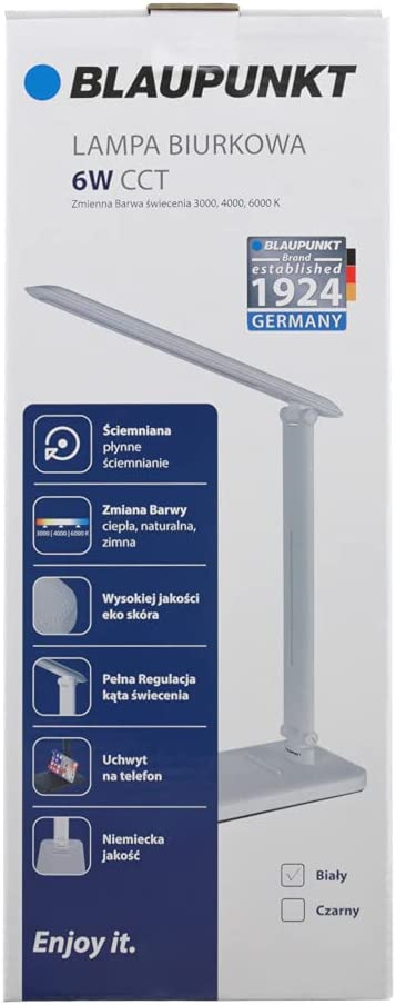 Lampa de birou LED, dimabila, 6W, 350Lm, Alb, Blaupunkt BLBW6CCT