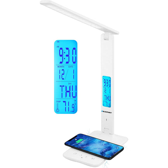 Lampa de birou LED, dimabila, cu incarcator wireless, 6W, 420Lm, Alb, Blaupunkt BLBW6PRO