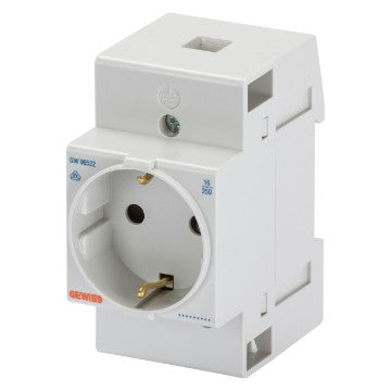 Priza cu montaj pe sina DIN, 2.5 module, 2P+N, 16A, Gewiss GW96522