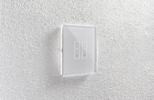 Intrerupator inteligent pentru storuri, cu touch, din sticla, WiFi, cu nul, alb, Iotty LSWE2SW