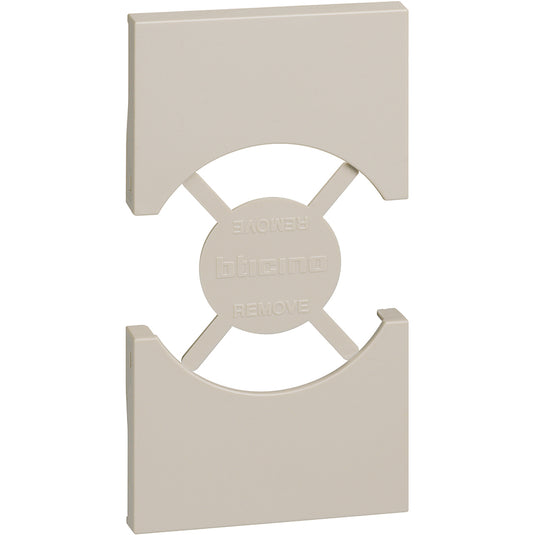 Placa priza, 2 module, standard italian/german, nisip, Living Now KM03
