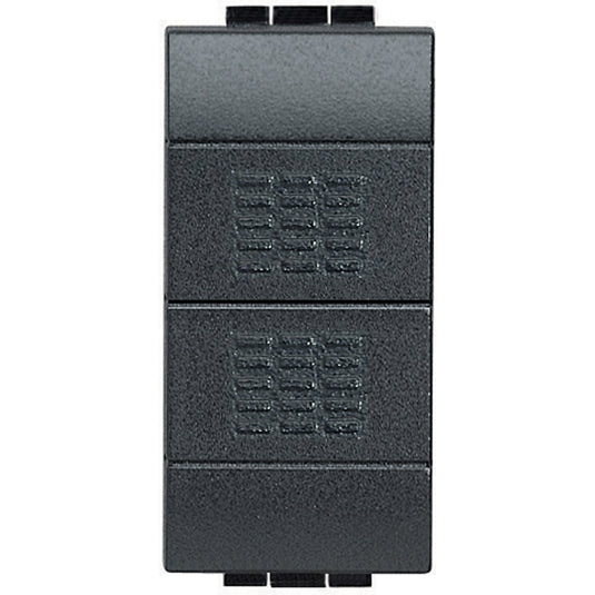 Buton cu revenire, ND+ND, 1 modul, 10A, borne cu surub, Antracit, Living Light L4036