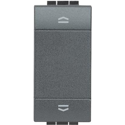 Buton cu revenire, ND+ND, 1 modul, 10A, borne cu surub, Antracit, Living Light L4037N