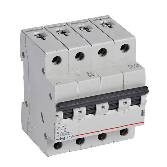 Intrerupator automat RX³, tetrapolar, 6A, curba C, 4.5kA, 4 module, Legrand 419738