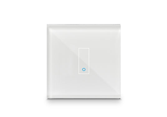 Intrerupator inteligent simplu, cu touch, din sticla, WiFi, cu nul, alb, Iotty LSWE21W