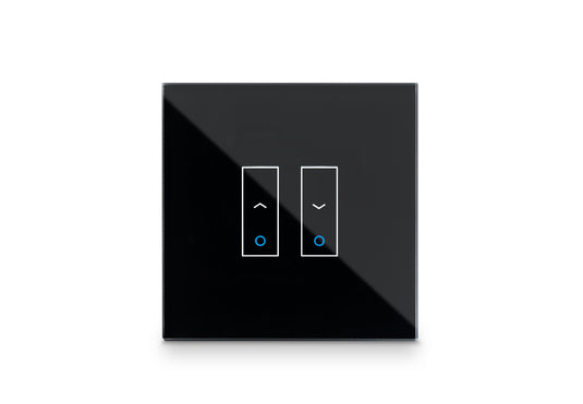 Intrerupator smart pentru storuri, cu touch, din sticla, WiFi, cu nul, negru, Iotty LSWE2SB