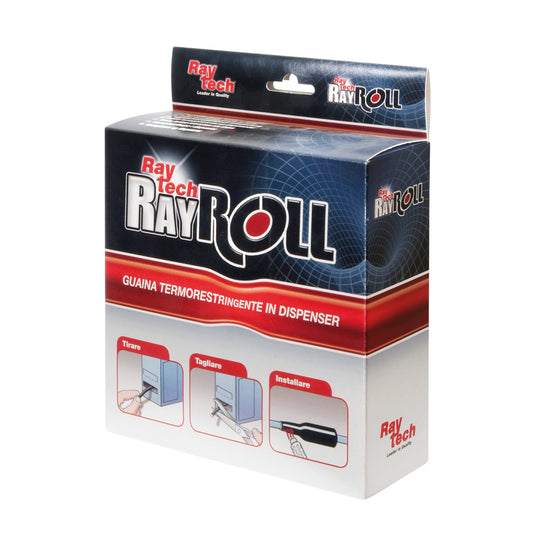 Rola tub termocontratabil, 4.8/2.4mm, 10m, negru, Rayroll 4.8, Raytech