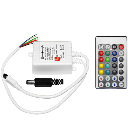 Dimmer si controler cu telecomanda pentru banda LED RGB, 12/24V, 6A, Lumen 05-050, alternativo.ro