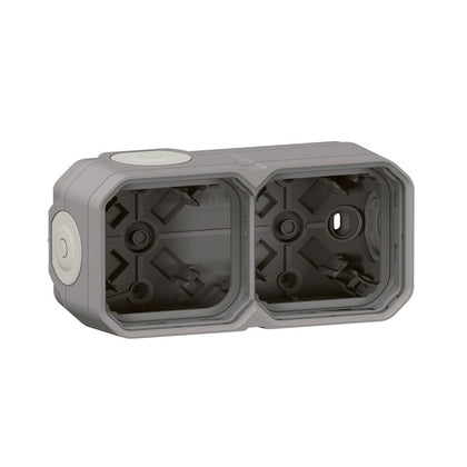 Doza modulara, 2 aparate, montaj aparent, orizontal, IP55, gri, Plexo 069672L, , alternativo.ro