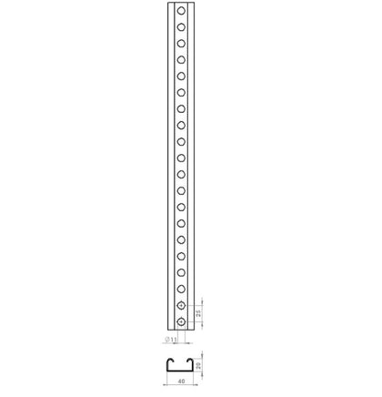 Profil sina metalic, 40x20x2 mm, Metalodomi 12-184, alternativo.ro