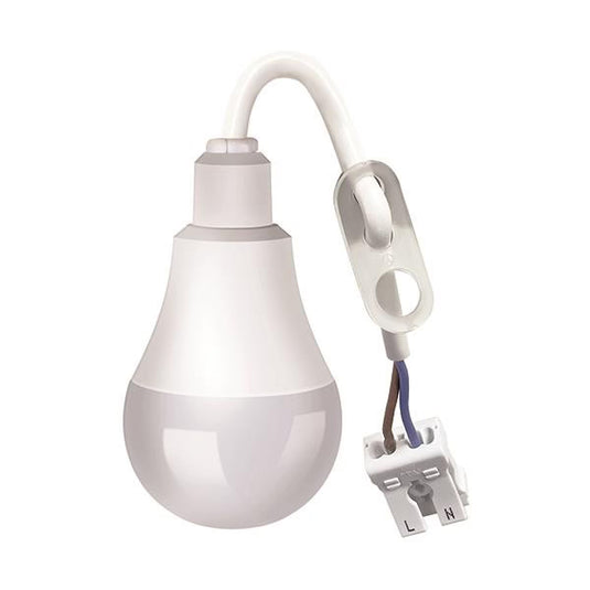 Bec LED cu cablu si bloc terminal, 9W, 1000Lm, 4000K, 220-240V, A60, Eurolamp 147-77520