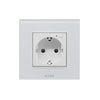Priza inteligenta simpla, standard german, 2P+T, rama din sticla, WiFi, 16A, alb, Aledio A1PWFA