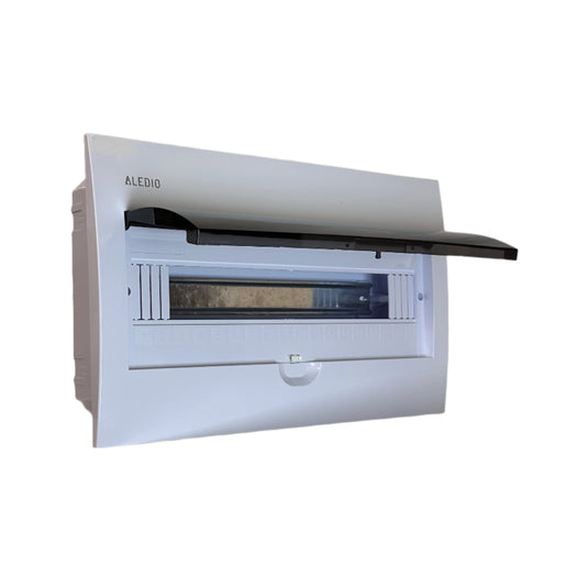 Tablou policarbonat, incastrat, 18 module, 1 rand, IP50, Aledio A18M1ST